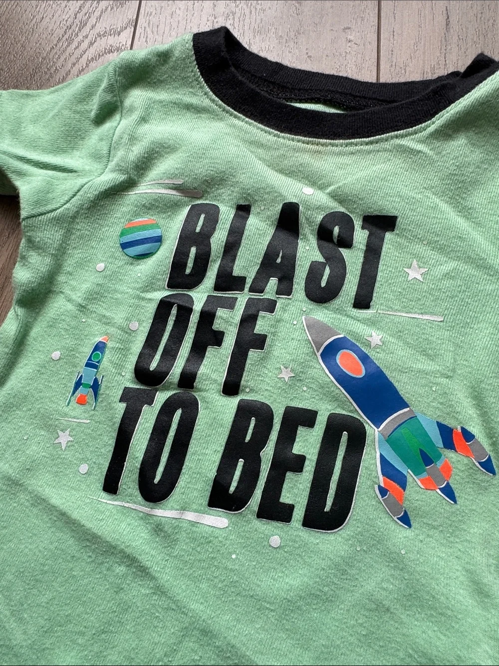 Carter's Space Rocket Pajama Set - Black, Green & Gray